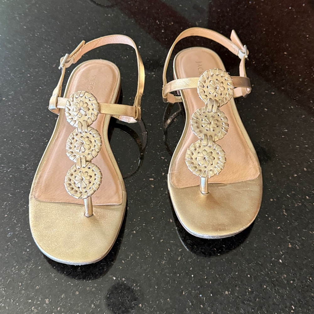 Jack Rogers Metallic Gold  Slingback Sandals